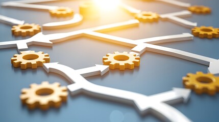 Business Process Optimization: Gears and Arrows Flowchart