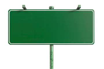 Blank green road sign