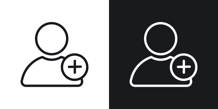 User add icon web design element. line icon
