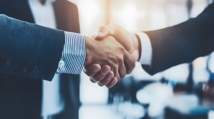 Close up Businessmen Handshake Deal Agreement