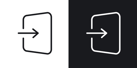 Sign out icon web design element. line icon © ramsey