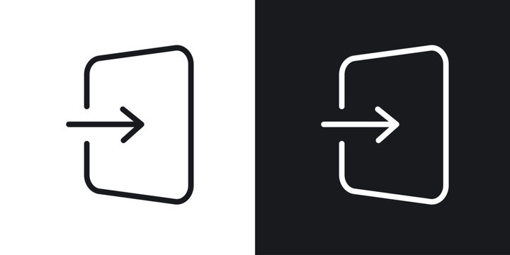 Sign out icon web design element. line icon