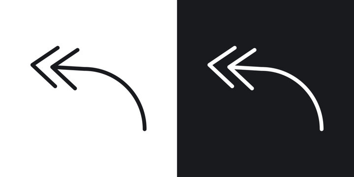 Reply all icon web design element. line icon