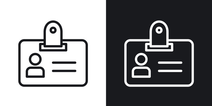 ID badge icon web design element. line icon