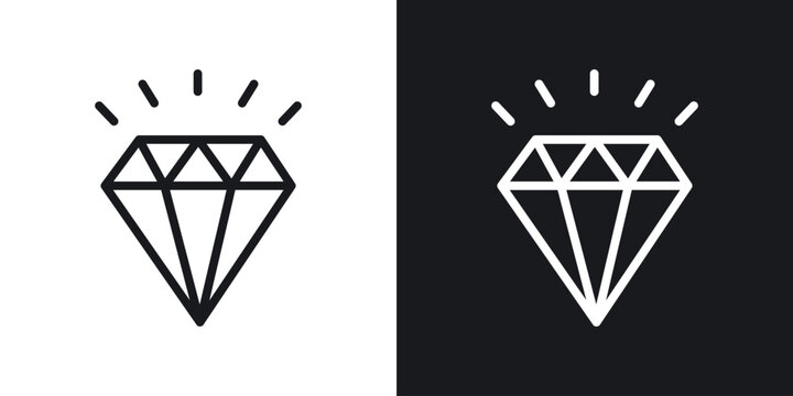 Gem icon web design element. line icon