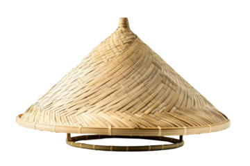 Conical straw hat, light beige
