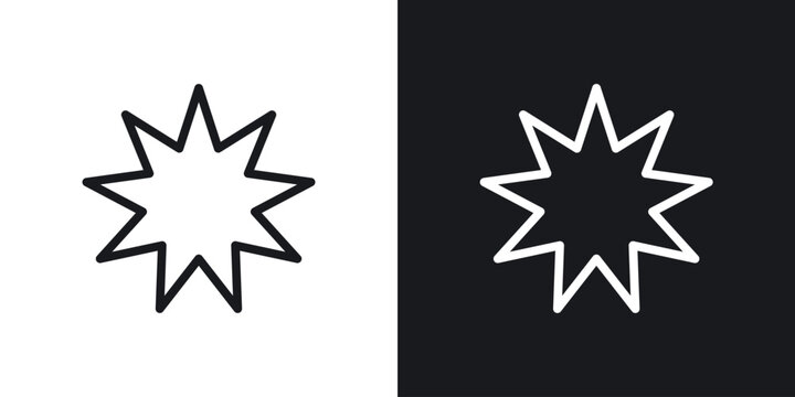 Bahai icon web design element. line icon