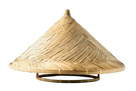 Conical straw hat, light beige