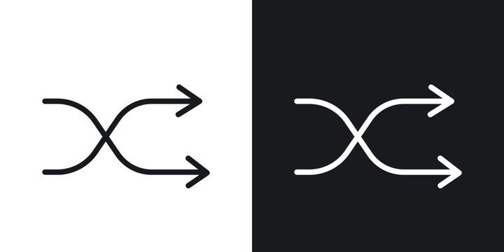 Shuffle icon web design element. line icon