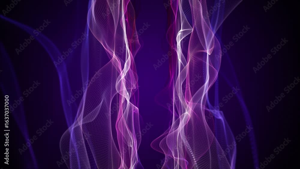 Aufkleber romantic video animation with particle wave object in slow motion, 4096x2304 loop 4k