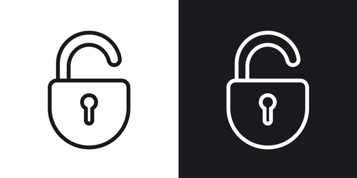 Unlock icon web design element. line icon