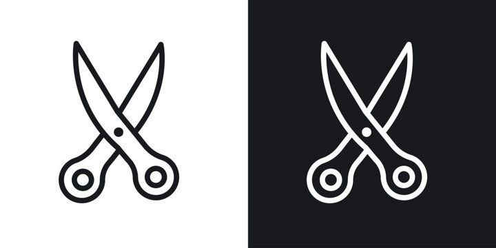 Scissors icon web design element. line icon