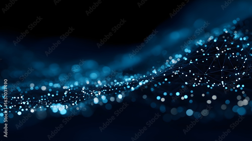 Aufkleber abstract design of interconnected luminous particles.