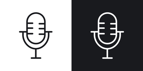 Obraz premium Microphone icon web design element. line icon