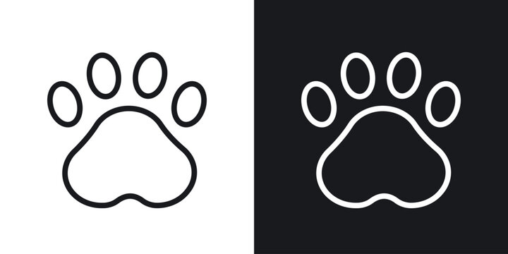 Paw icon web design element. line icon