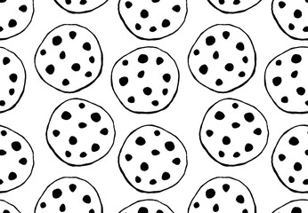 seamless cookie pattern - hand-drawn food doodle style 