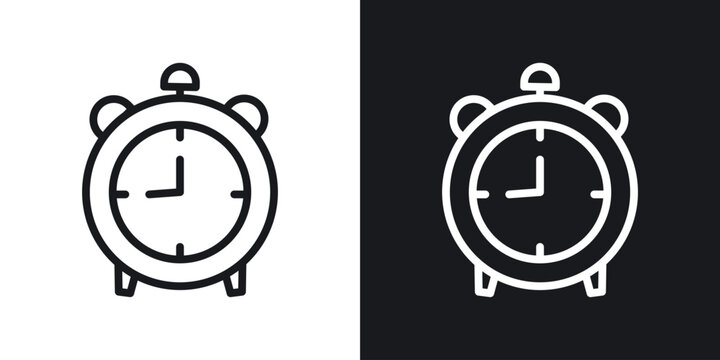 Alarm clock icon web design element. line icon