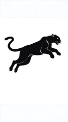 Obraz premium Black panther silhouette leaping