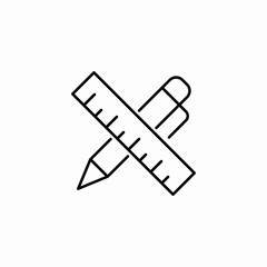 Fototapeta premium pencil ruler icon sign vector