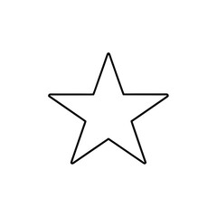Outline star shape art on transparent background