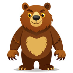 vector illustration of bear, standing upright, cartoon