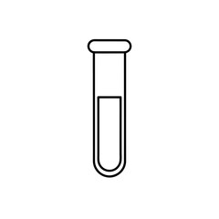A simple test tube icon on transparent background