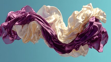 Luxurious drapes of silk in complementary colors.