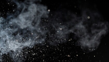 Obraz premium Abstract white smoke gently drifts and disperses against a stark black backdrop creating a mesmerizing and ethereal atmosphere perfect for artistic designs.