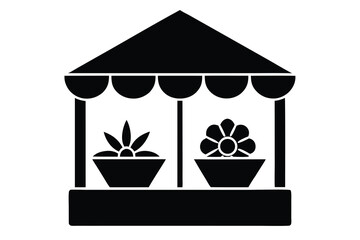 flower market vector icon
