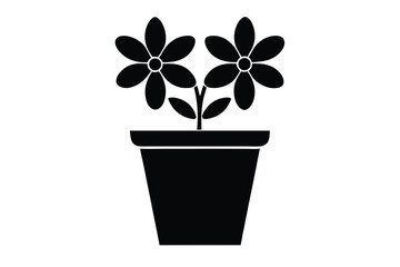 flower pot vector icon