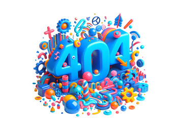 High Detail 3D 404 Error Design for Website