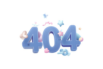 Modern Minimal 3D 404 Error Page Graphic