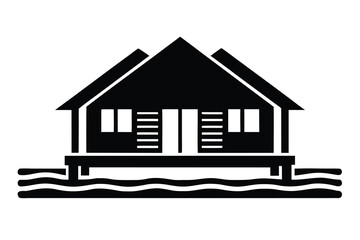 lake house vector icon