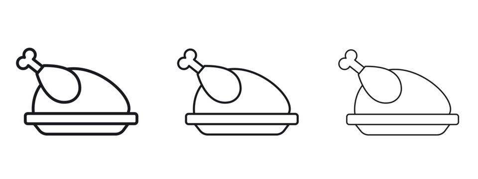 Turkey icon logo black pictogram set. Graphic simple vector icon