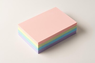 Fototapeta premium Colorful Paper Stack for Creative Projects and Organization, Perfect for Office Supplies and Design Mockups.