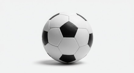 Fototapeta premium Classic Black and White Soccer Ball on Clean White Background