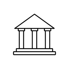 Simple bank building on transparent background