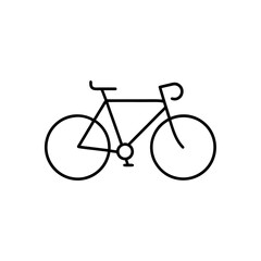 Simple bicycle icon on transparent background
