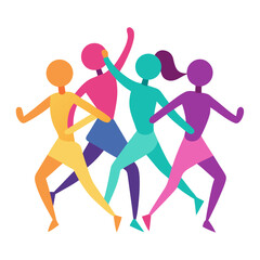 youth dancing together icon