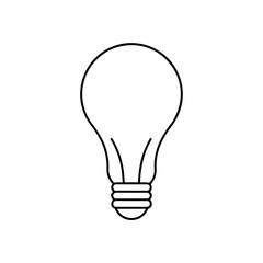 Outline of lightbulb on transparent background