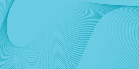 Azure Sky blue abstract background with stripes curve line