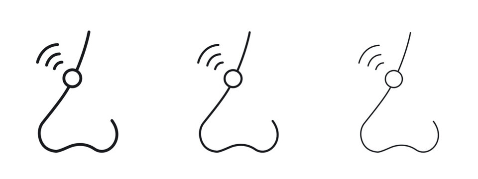 Nose pain icon logo black pictogram set. Graphic simple vector icon