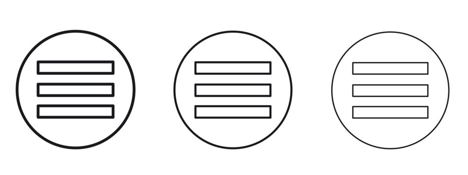 Menu icon logo black pictogram set. Graphic simple vector icon