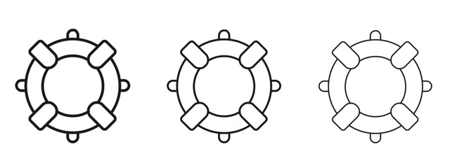 Life buoy icon logo black pictogram set. Graphic simple vector icon © ramsey