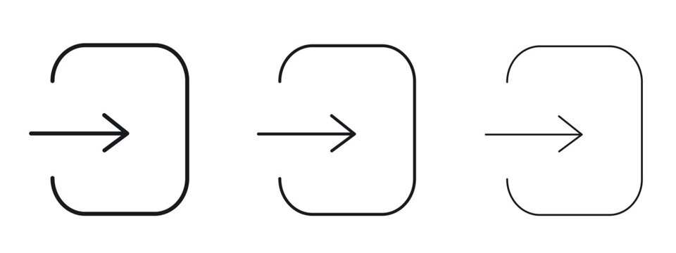 Log out icon logo black pictogram set. Graphic simple vector icon