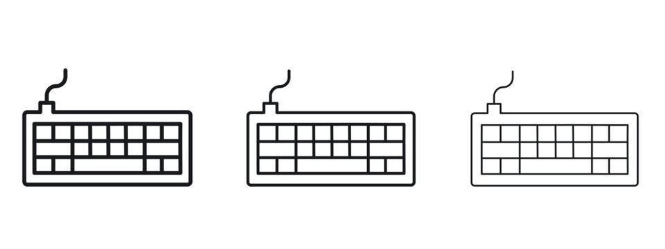 Keyboard icon logo black pictogram set. Graphic simple vector icon