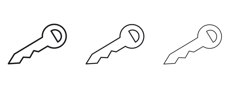 key icon logo black pictogram set. Graphic simple vector icon