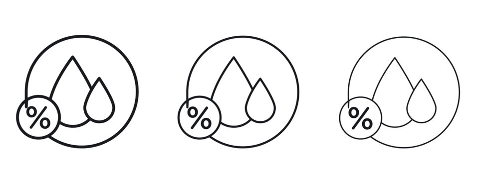 Humidity icon logo black pictogram set. Graphic simple vector icon