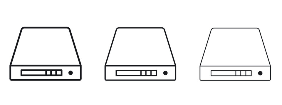 Hard Disk icon logo black pictogram set. Graphic simple vector icon