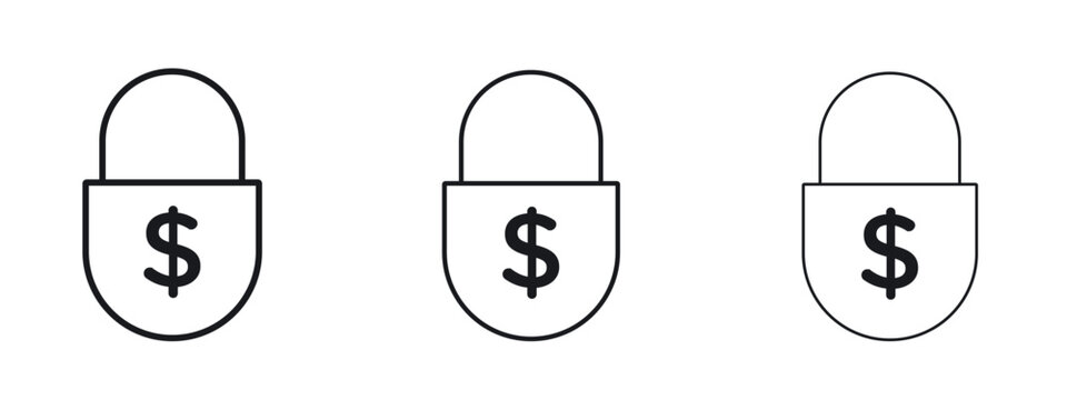 Fixed price icon logo black pictogram set. Graphic simple vector icon